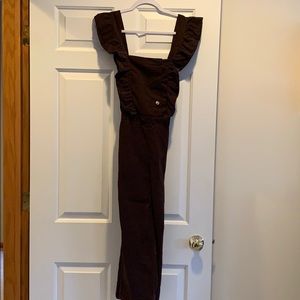 NWT Zara Girls Brown overalls 13-14